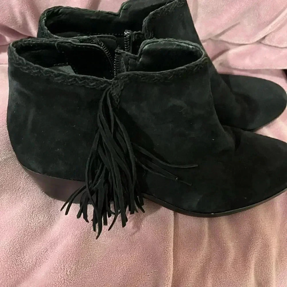 Sam Edelman black suede fringe booties size 7/37 EUC Style “Paige” - Picture 12 of 16